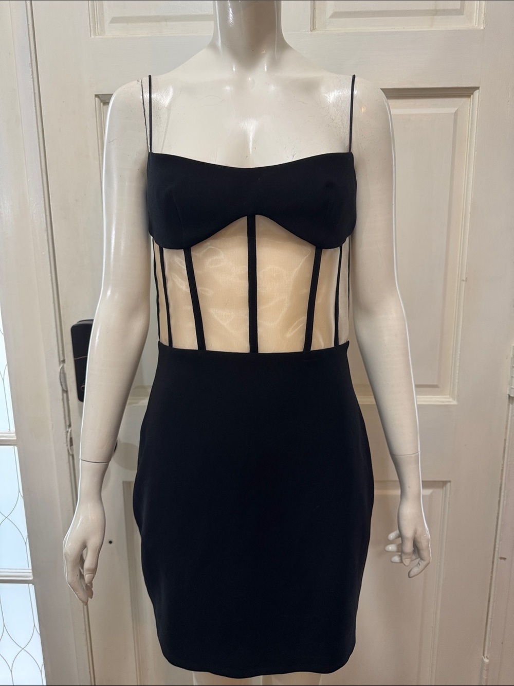 RASARIO BLACK CADY MIDI DRESS FR 38